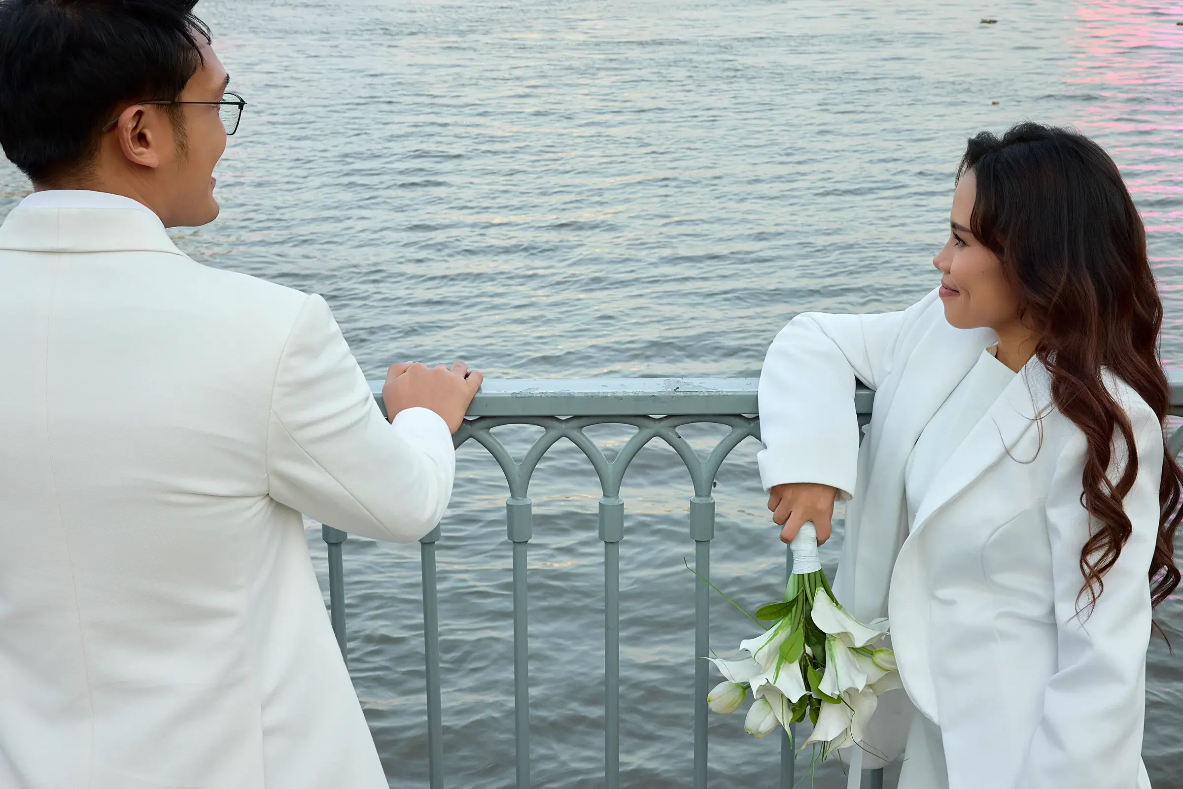 Josh and Analie by the water